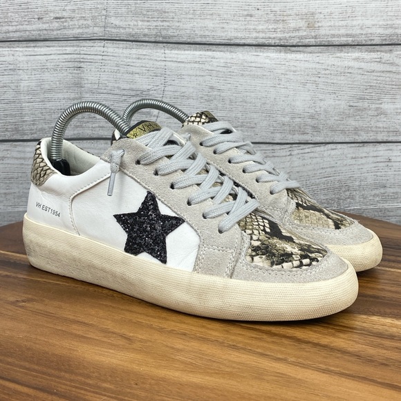 Vintage Havana Bonnie White Snake Multi Distressed Star Sneaker Women’s Size 8 - Picture 3 of 11